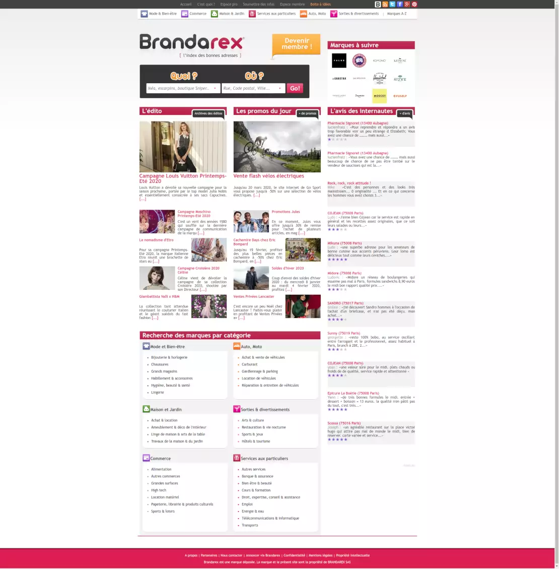 Brandarex — Page d'accueil