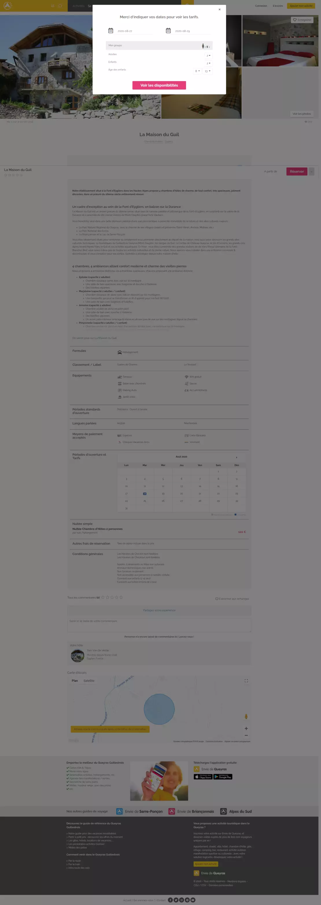 Envie de Queyras — Réservation