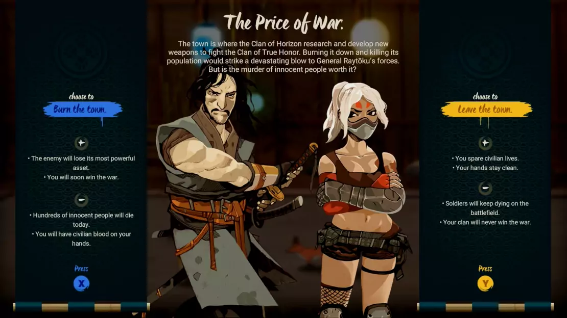 Samurai Riot — Scénario à embranchement